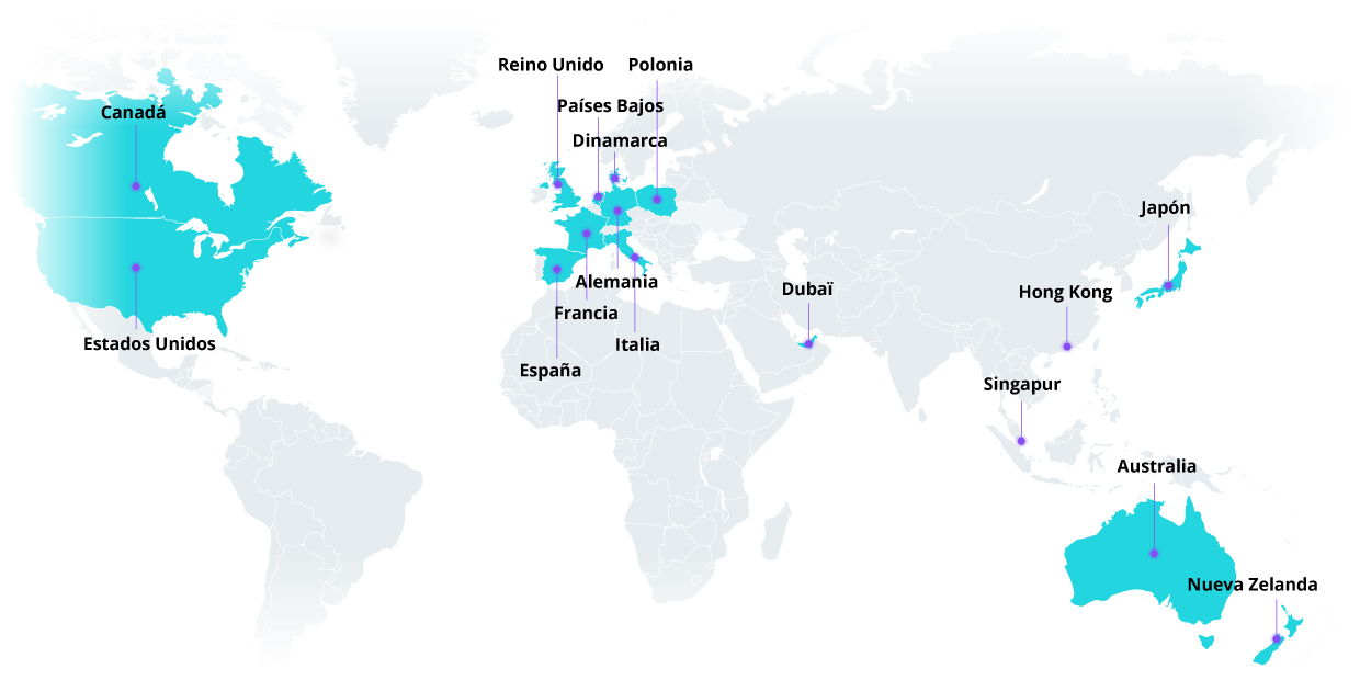Tealium Office Locations Map - Spanish