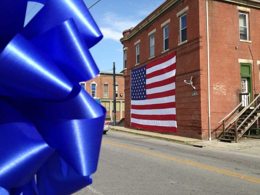 May 30, 2013: The town of Bloomfield displays symbols of remembrance for Officer Ellis.