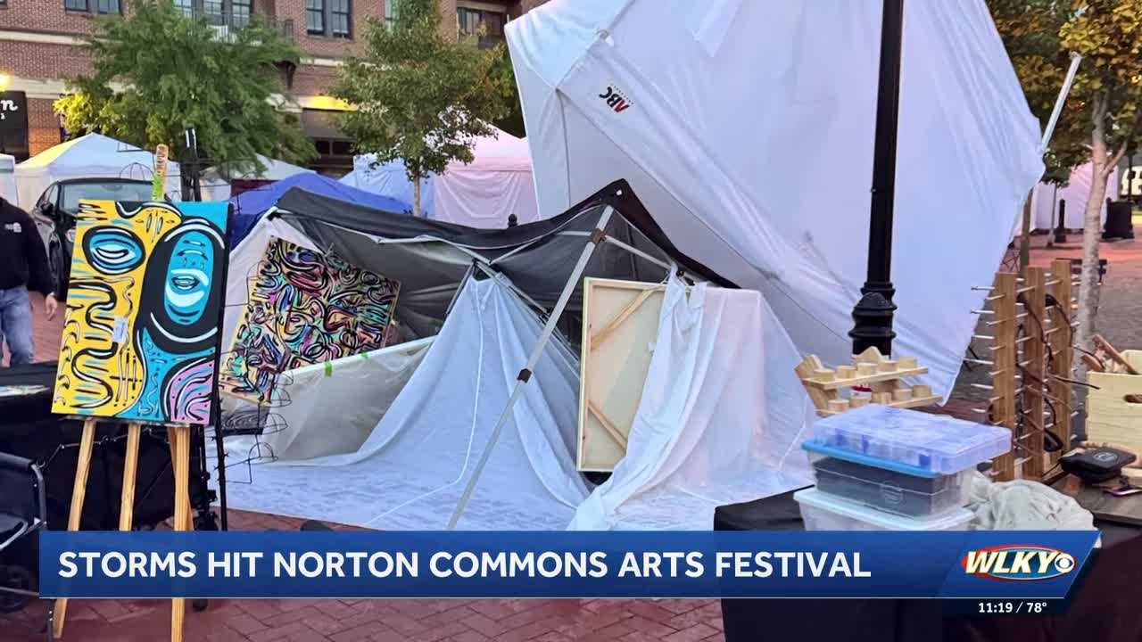 Storms damage booths at Norton Commons Arts Festival