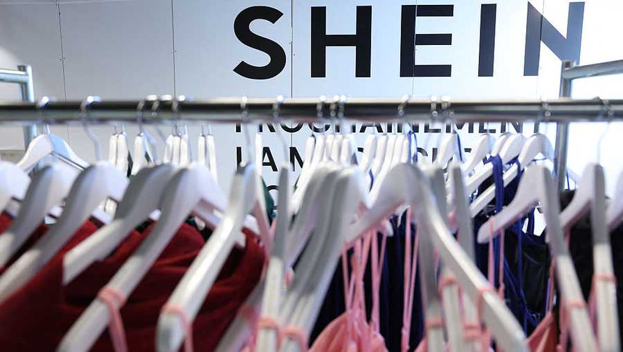 This photograph shows the logo of the Asian e-commerce giant Shein displayed at the Bazar de l&apos;Hotel de Ville (BHV) department store in Paris on March 19, 2026. A French appeals court on March 19, 2026 rejected the government&apos;s demand to temporarily suspend a section of Shein&apos;s website in France after the discovery that it was selling illicit products like childlike sex dolls, now removed from sale. (Photo by Charlotte SIEMON / AFP via Getty Images)