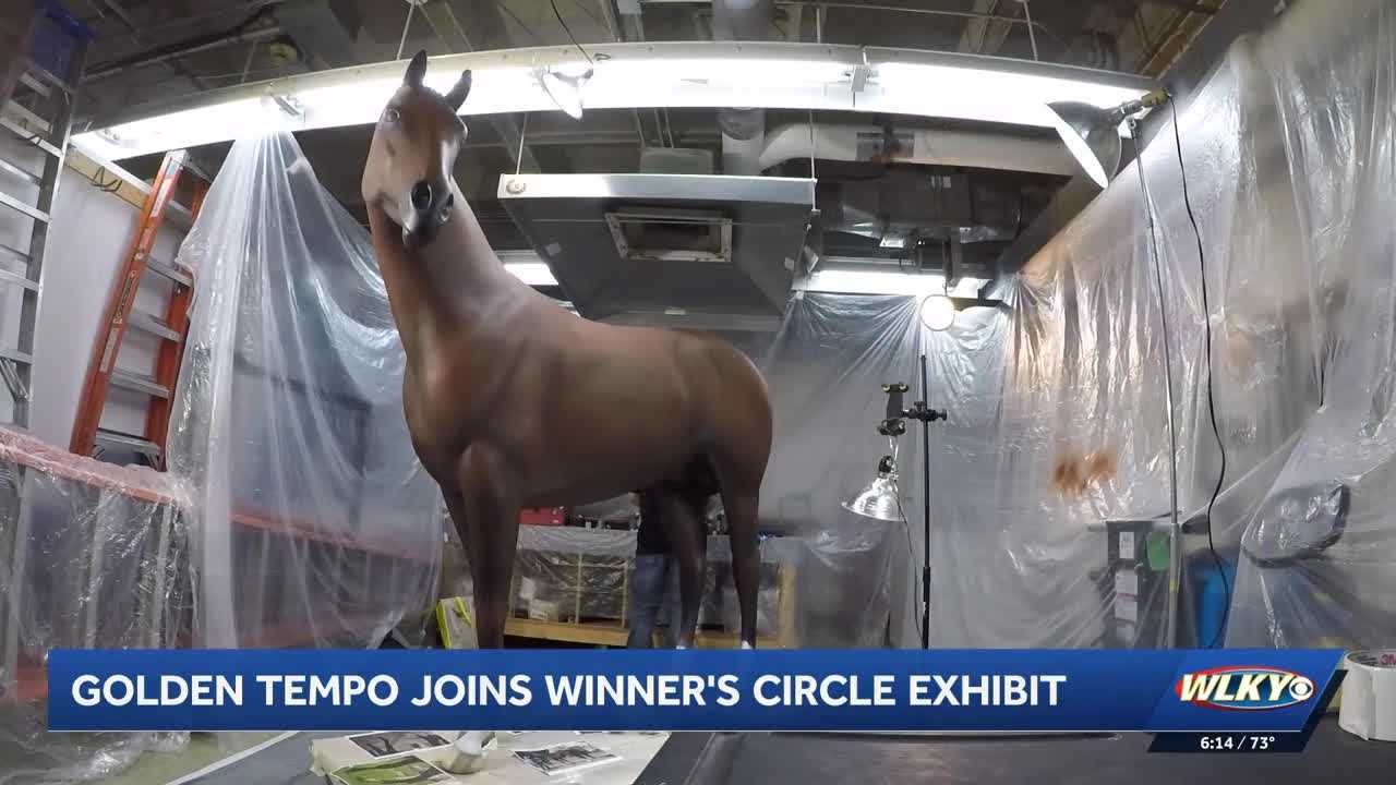 Golden Tempo statue nearly ready to enter the Winners Circle at Derby Museum
