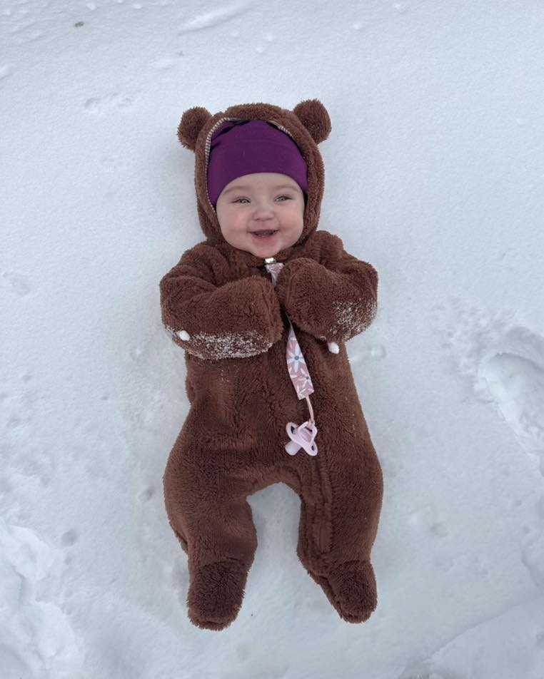 baby in snow (winter storm 2026)