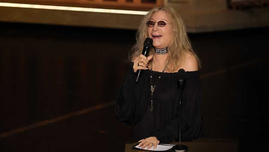 US singer Barbra Streisand speaks during an in memoriam segment onstage during the 98th Annual Academy Awards at the Dolby Theatre in Hollywood, California on March 15, 2026. (Photo by Patrick T. Fallon / AFP via Getty Images)