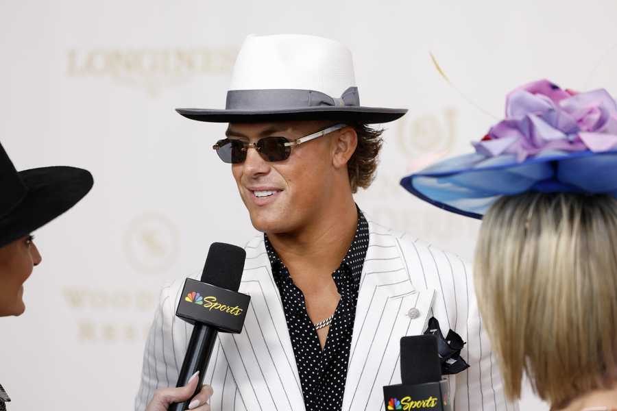LOUISVILLE, KENTUCKY - MAY 02: Jaxson Dart attends the Kentucky Derby 152 at Churchill Downs on May 02, 2026 in Louisville, Kentucky. (Photo by Jeff Schear/Getty Images for Churchill Downs)