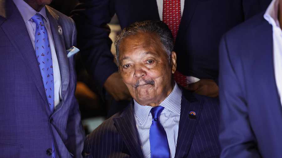 CHICAGO, ILLINOIS - AUGUST 19:  Rev. Jesse Jackson attends the first day of the Democratic National Convention at the United Center on August 19, 2024 in Chicago, Illinois.  Delegates, politicians, and Democratic party supporters are in Chicago for the convention, concluding with current Vice President Kamala Harris accepting her party&apos;s presidential nomination. The DNC takes place from August 19-22. (Photo by Win McNamee/Getty Images)