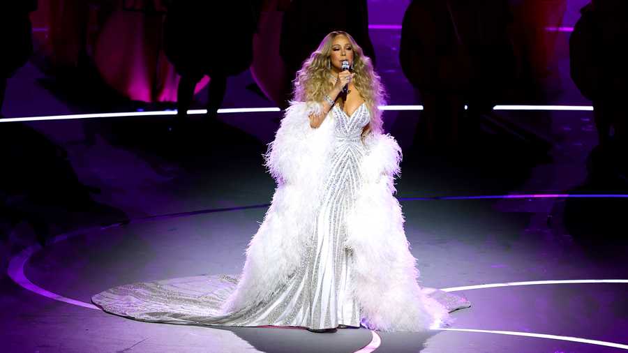 Mariah Carey performs during the opening ceremony of the Milano Cortina 2026 Winter Olympics at San Siro Stadium