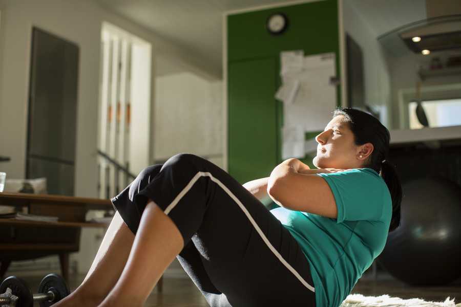 Woman doing sit ups