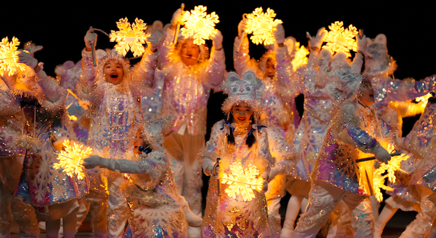 Performers participate at the closing ceremony of the 2022 Winter Olympics, Sunday, Feb. 20, 2022, in Beijing.
