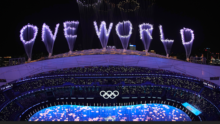 Fireworks light up the sky over Olympic Stadium during the closing ceremony of the 2022 Winter Olympics, Sunday, Feb. 20, 2022, in Beijing.